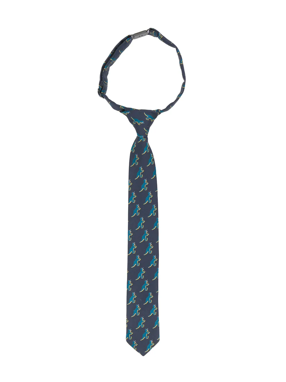 Paul Smith Junior Kids' Pre-fastened Dinosaur Print Tie In Blue