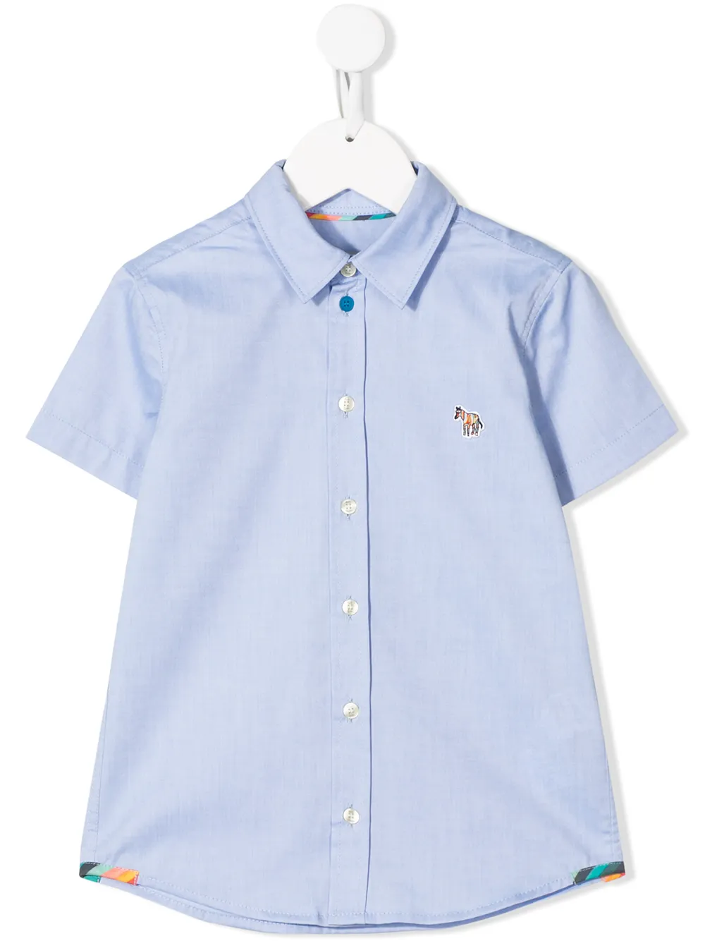 Paul Smith Junior Kids' Embroidered Logo Shirt In Blue