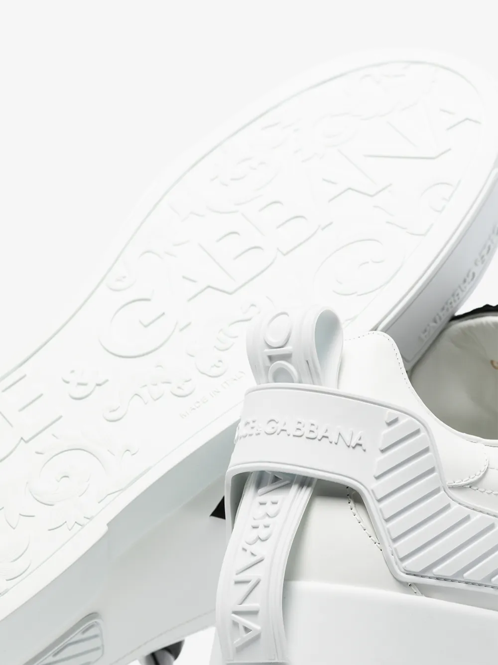 DOLCE & GABBANA DOLCE & GABBANA WHITE PORTOFINO LEATHER SNEAKERS,CS1783AJ98614948669