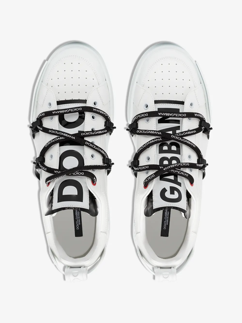 DOLCE & GABBANA DOLCE & GABBANA WHITE PORTOFINO LEATHER SNEAKERS,CS1783AJ98614948669