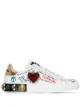 Image 1 of Dolce & Gabbana Portofino graffiti-print low top leather sneakers