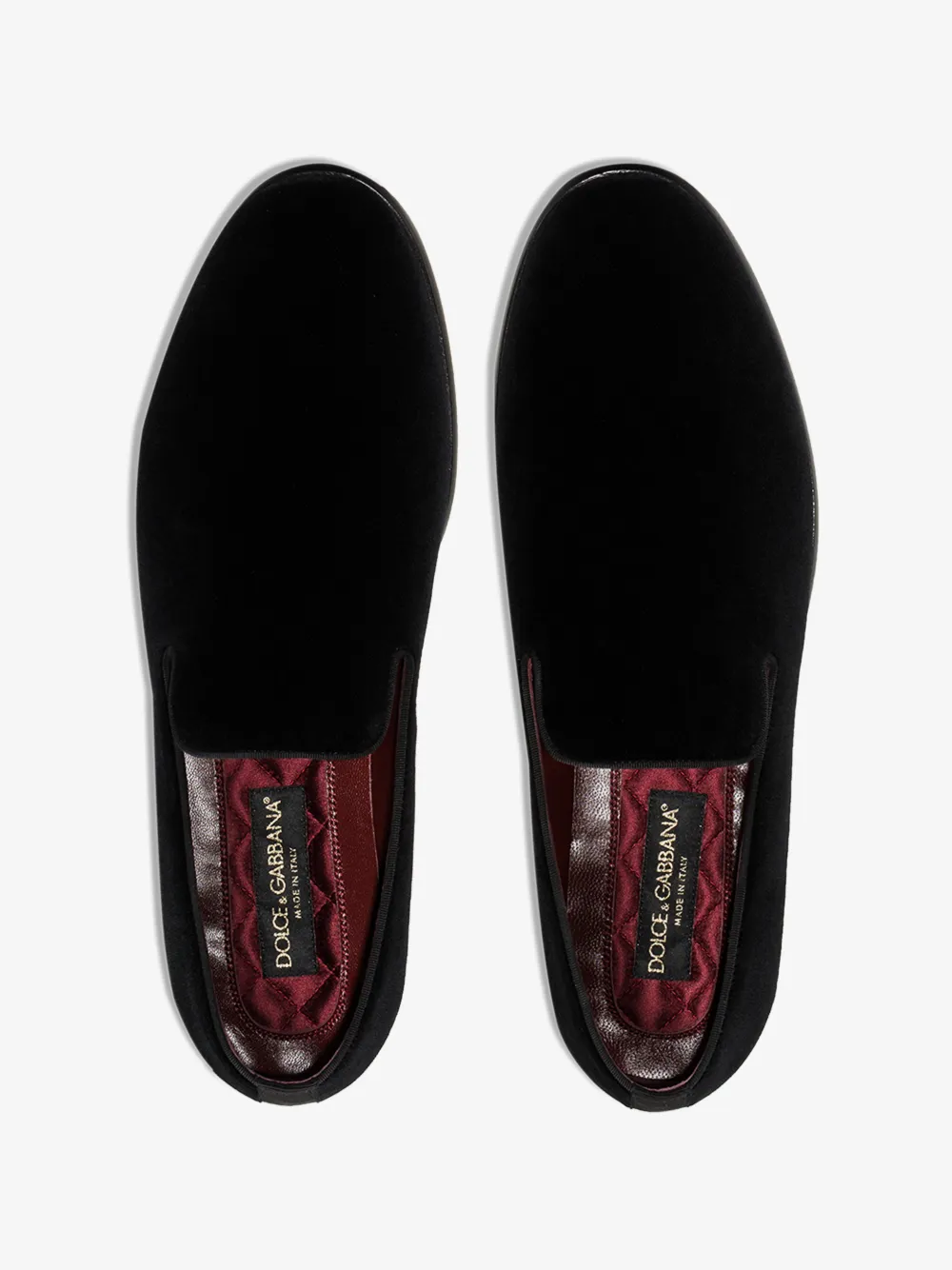 DOLCE & GABBANA DOLCE & GABBANA MENS BLACK CLASSIC VELVET SLIP ON LOAFERS,A50332A680814948717