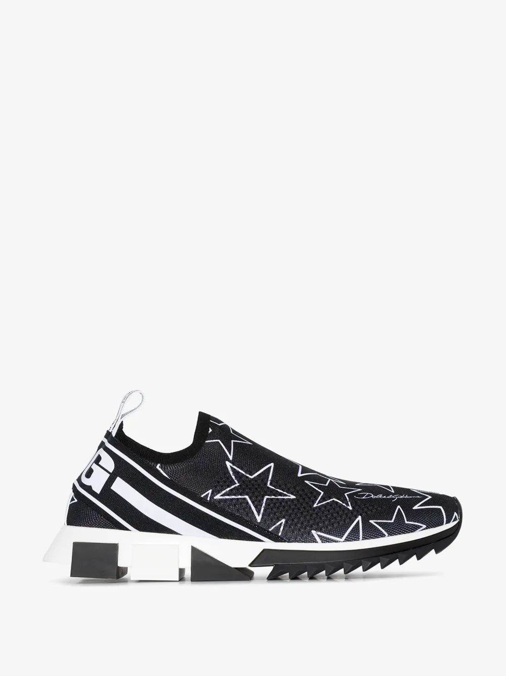 DOLCE & GABBANA DOLCE & GABBANA MENS BLACK SORRENTO STARS KNIT SNEAKERS,CS1713AJ60714948721