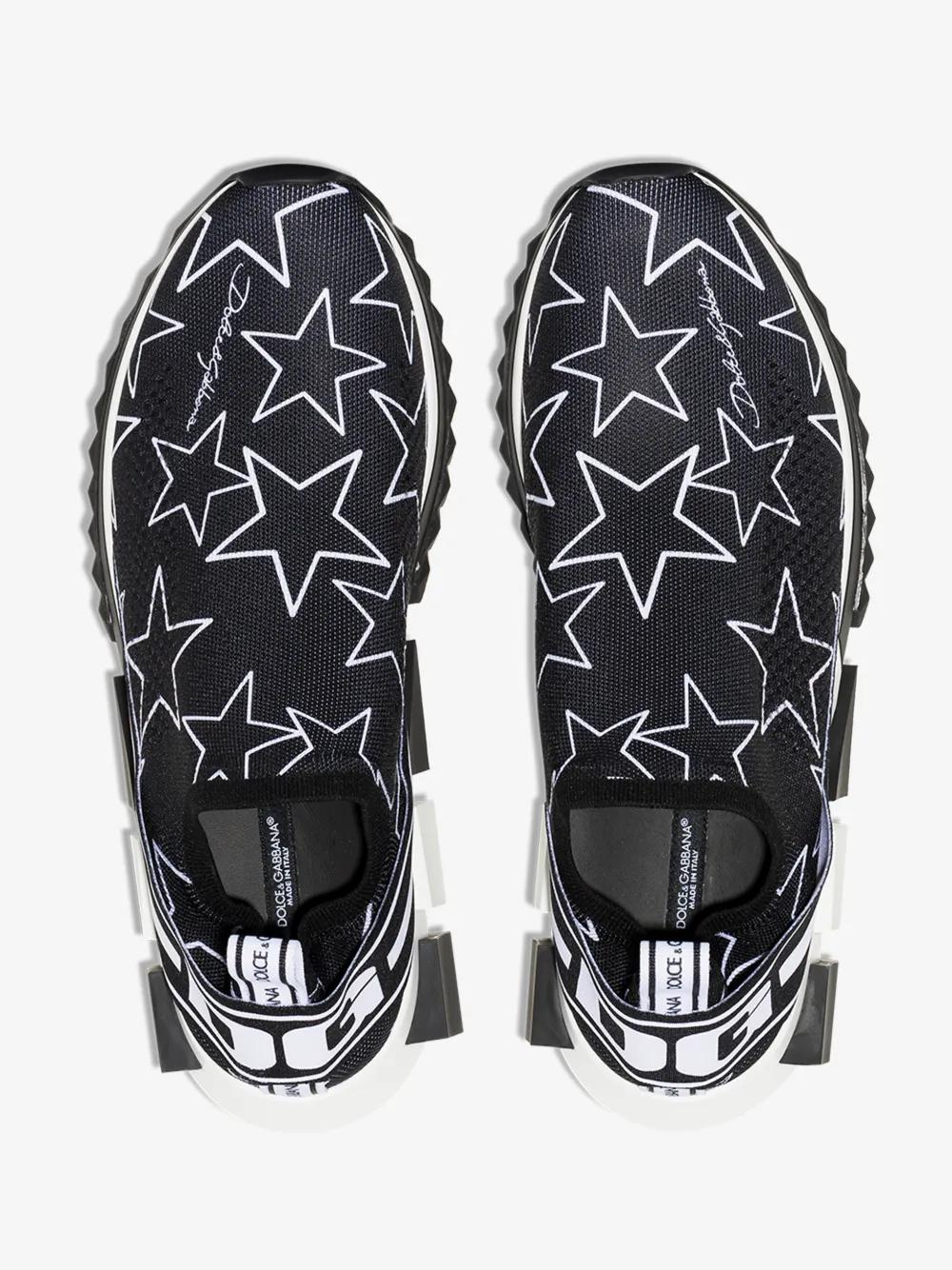DOLCE & GABBANA DOLCE & GABBANA MENS BLACK SORRENTO STARS KNIT SNEAKERS,CS1713AJ60714948721