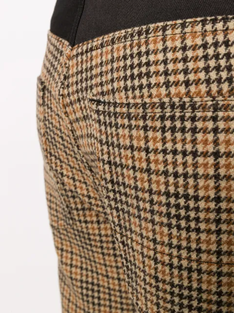 Legacy denim-yoke houndstooth trousers 