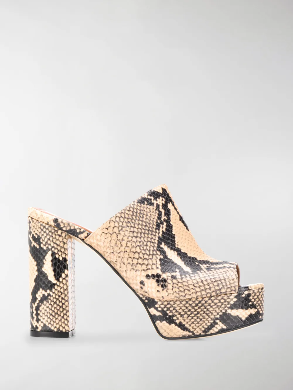 Paris Texas Snake-effect Leather Platform Sandals In Neutrals