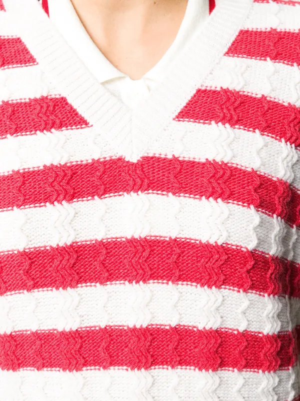 striped cable knit sweater