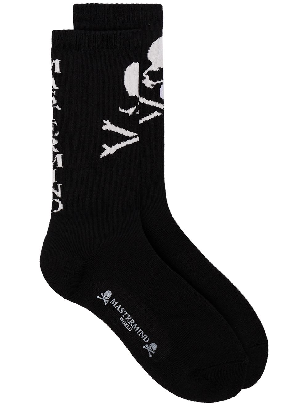 фото Mastermind japan black logo print cotton blend socks