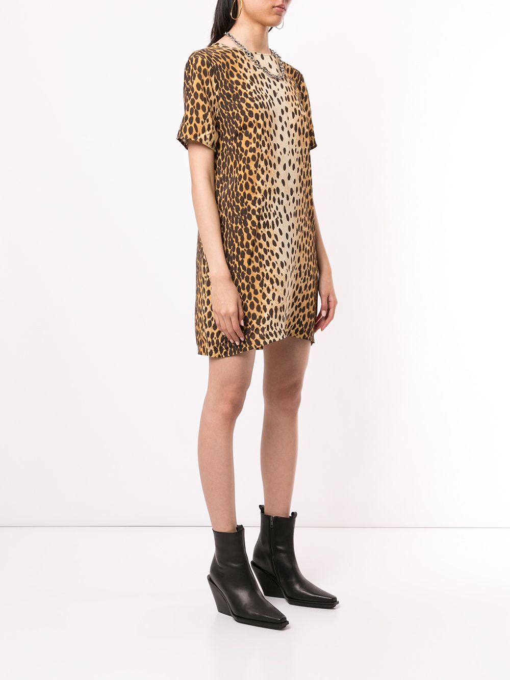фото R13 платье-трапеция с леопардовым принтом