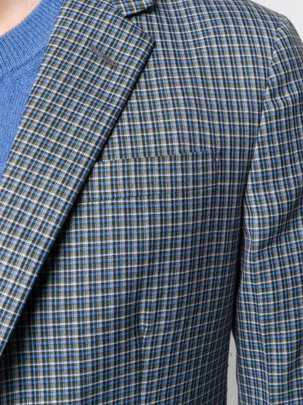 ジャケット Prada Glencheck Blazer Prada Checked Blazer | Blue | FARFETCH