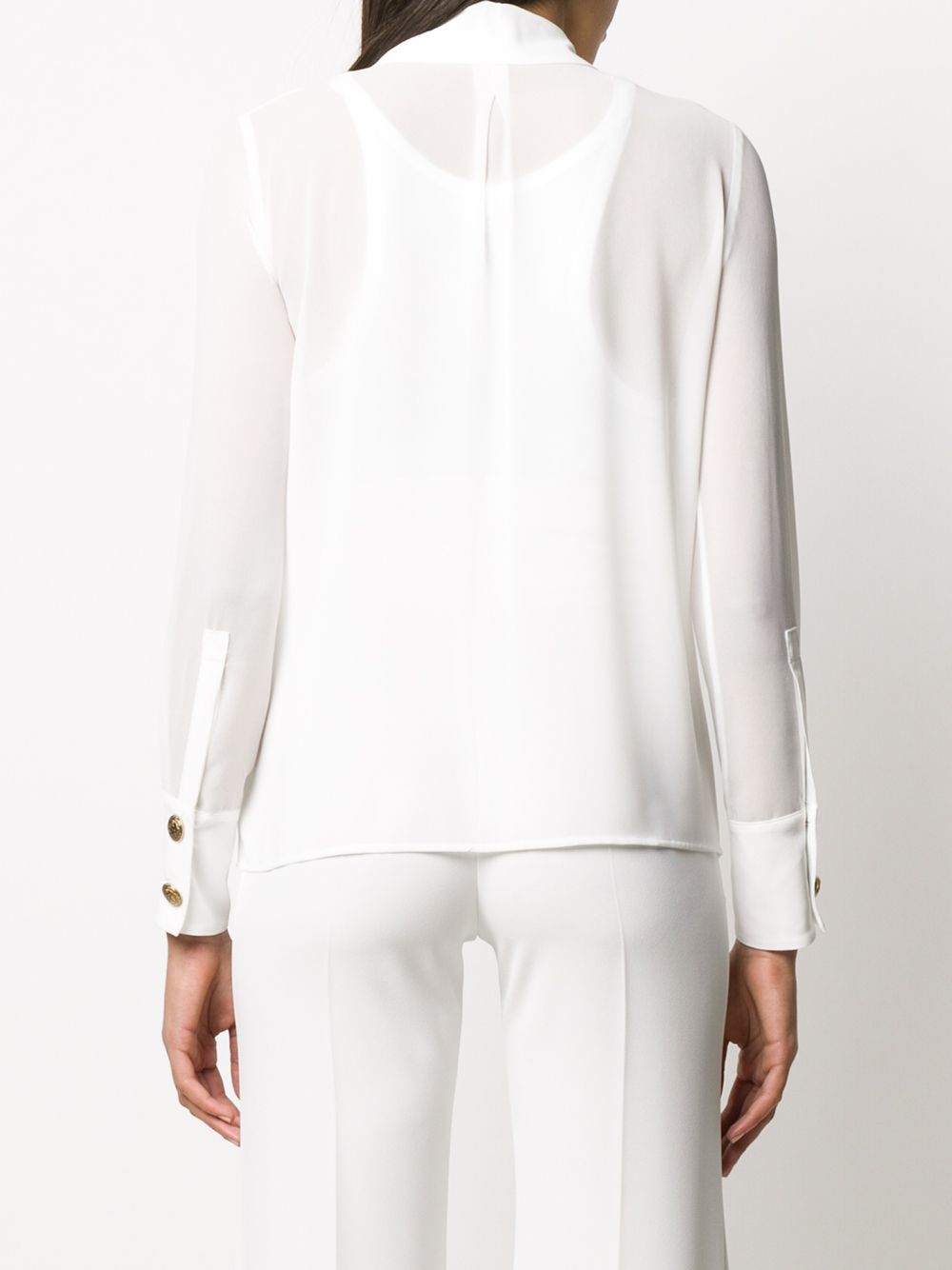 фото Elisabetta franchi bow-neck long sleeved blouse