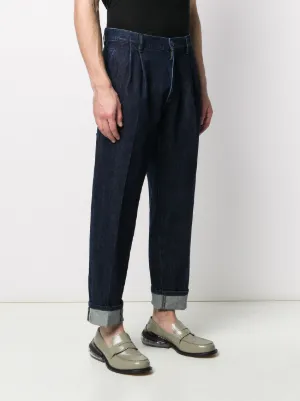 darted straight leg jeans