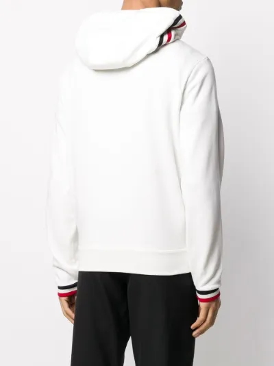 Moncler striped-trim zipped hoodie 