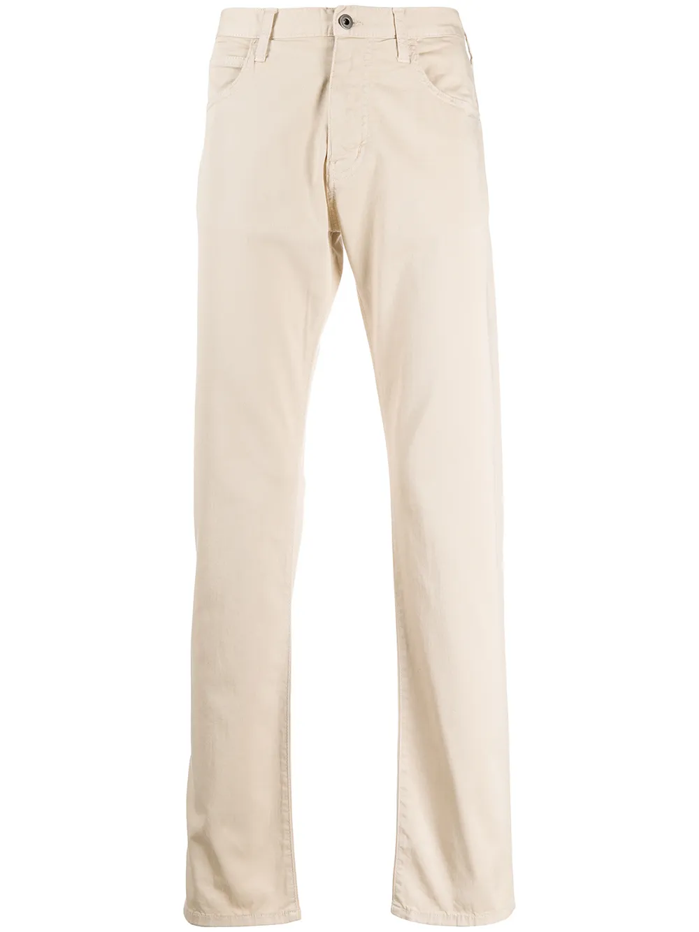 Emporio Armani Mid-rise Straight Leg Jeans In Neutrals