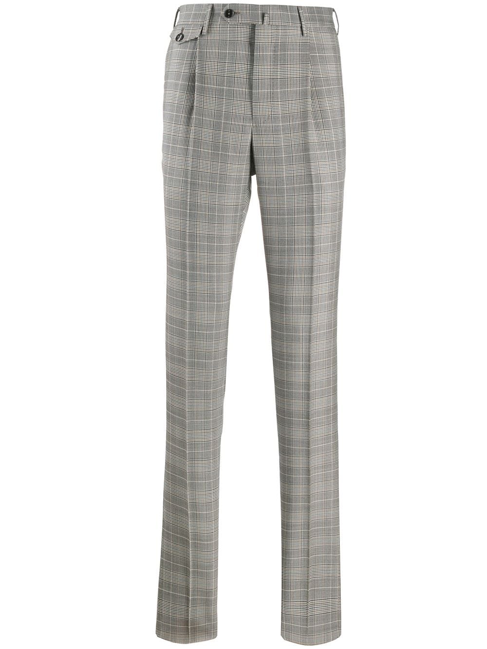 Pt01 Herringbone-check Tailored Trousers In Brown