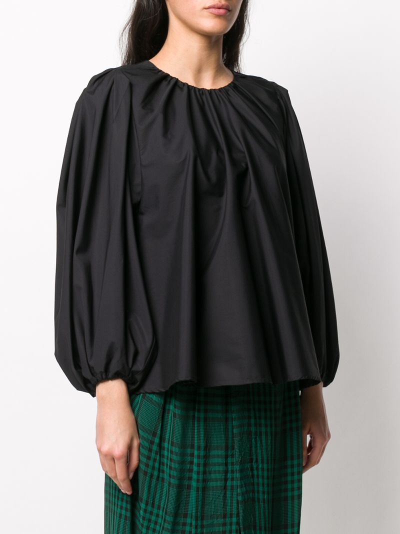 Shop Christian Wijnants Long-sleeve Flared Blouse In Black