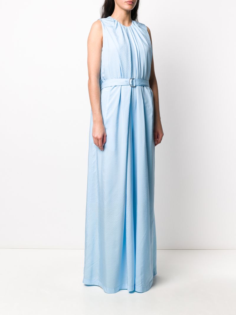 Shop Christian Wijnants Belted Crepe Gown In Blue