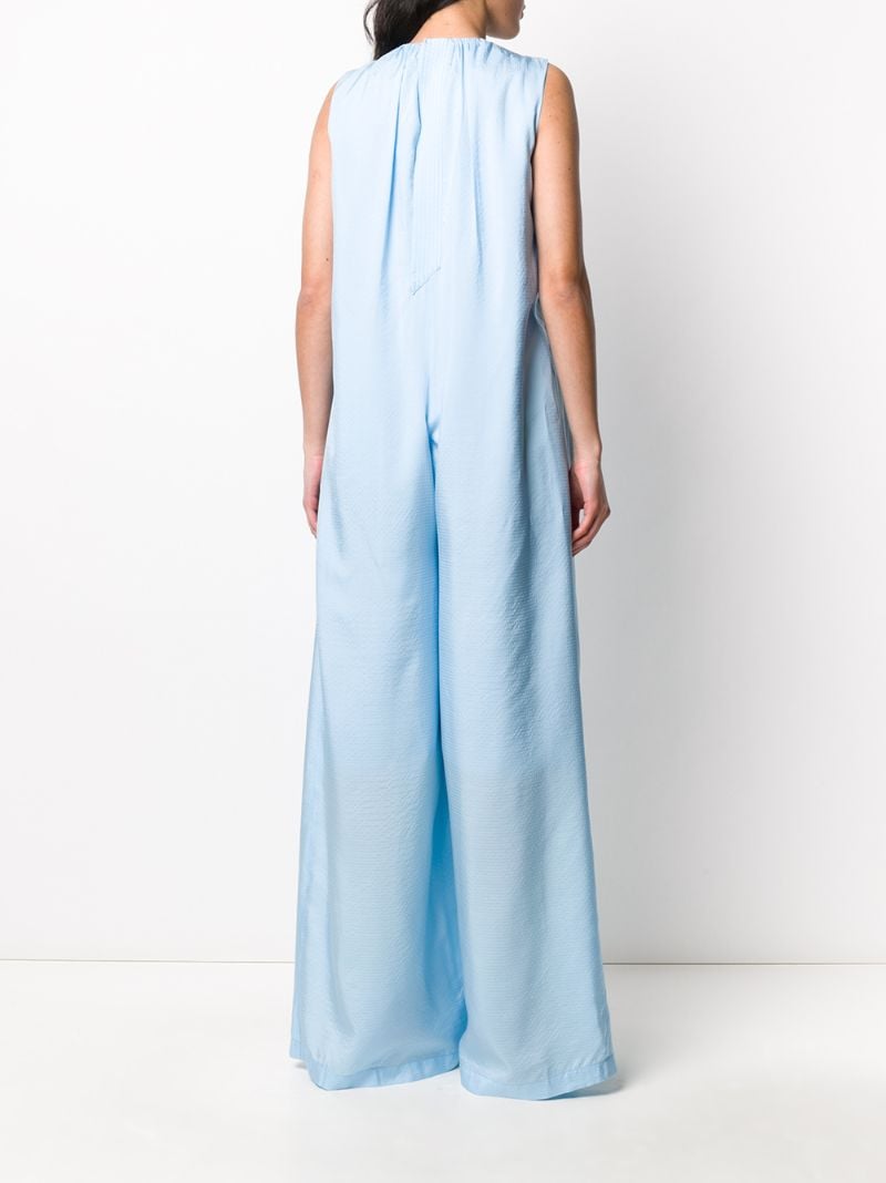 Shop Christian Wijnants Belted Crepe Gown In Blue