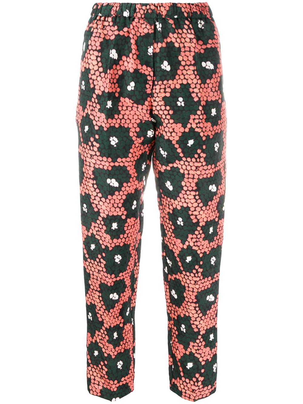 Shop Christian Wijnants Daisy Print Cropped Trousers In Green