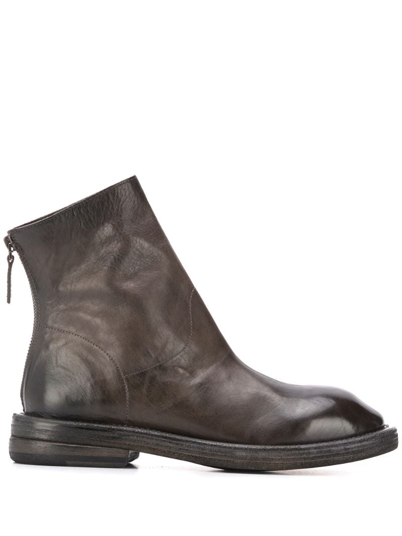 Marsèll Square Toe Back Zip Boots In Grey