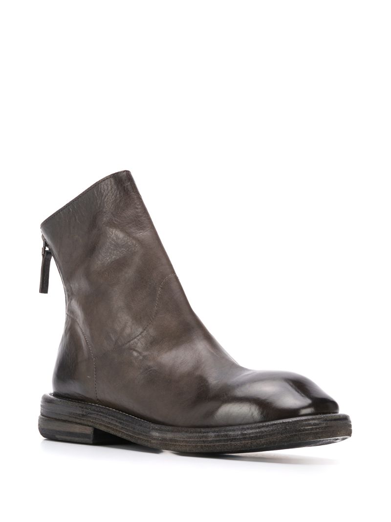 Shop Marsèll Square Toe Back Zip Boots In Grey