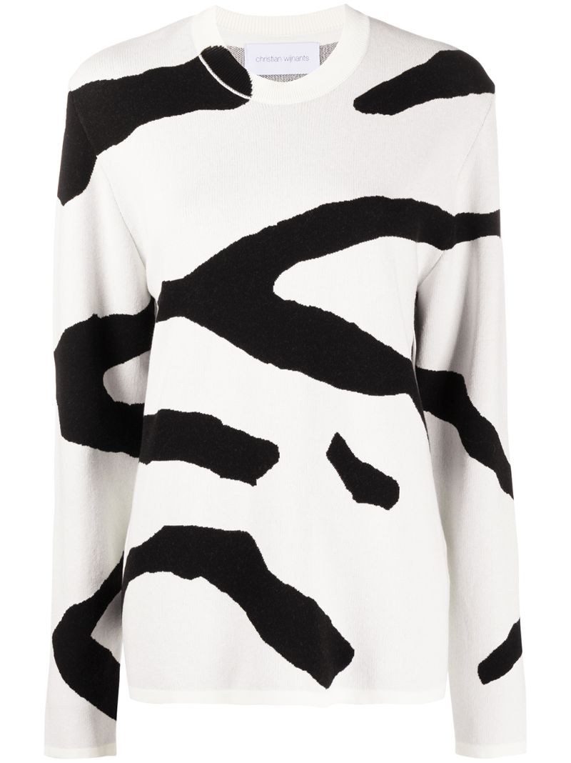 Christian Wijnants Kisha Zebra Stripe Jumper In White