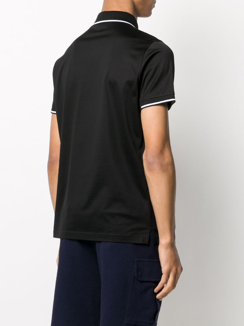 Shop Karl Lagerfeld Logo Polo Shirt In Black