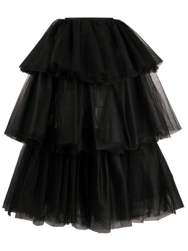 Mm6 Maison Margiela Tiered Tulle Skirt In Black