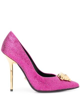 versace pink glitter heels