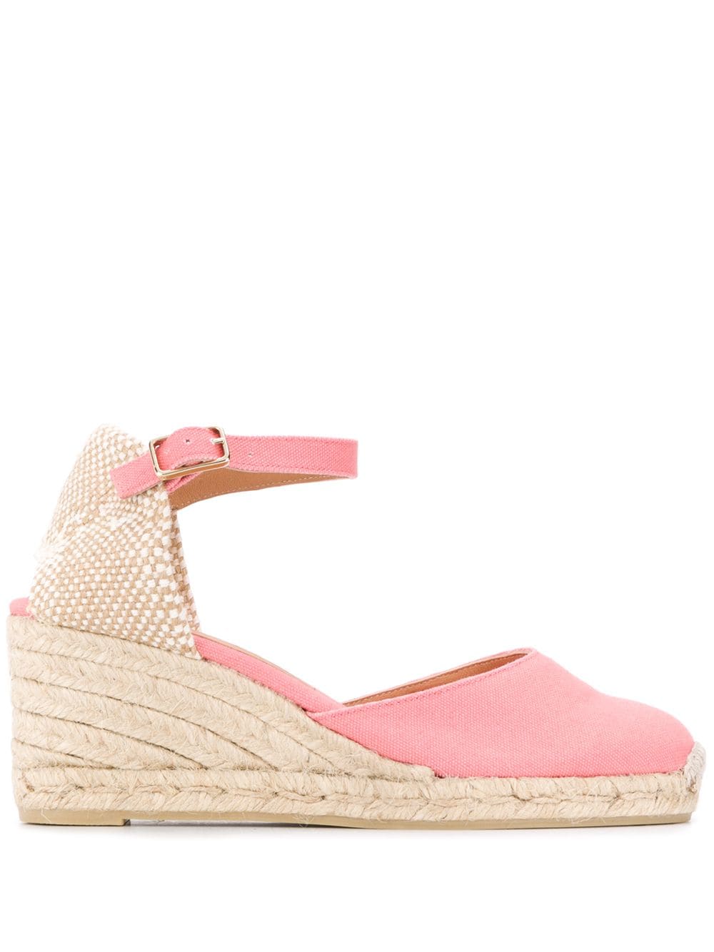 Shop Castaã±er Mid Wedge Heel Espadrilles In Pink