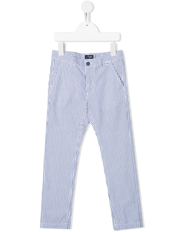 striped slim fit trousers