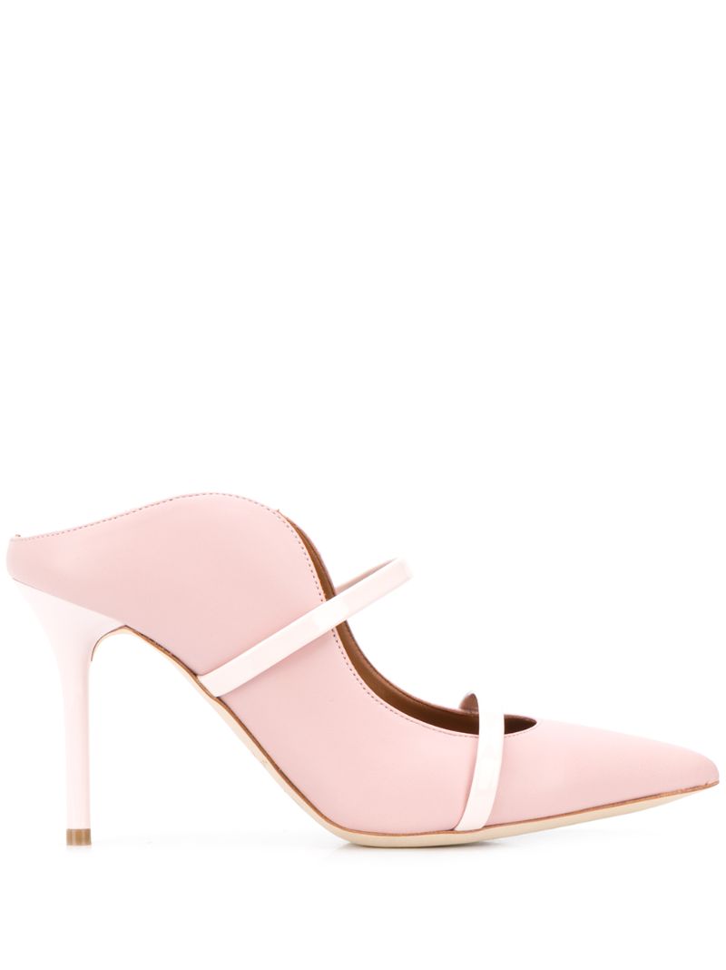 Malone Souliers Maureen 10mm Pointed Mules In Pink