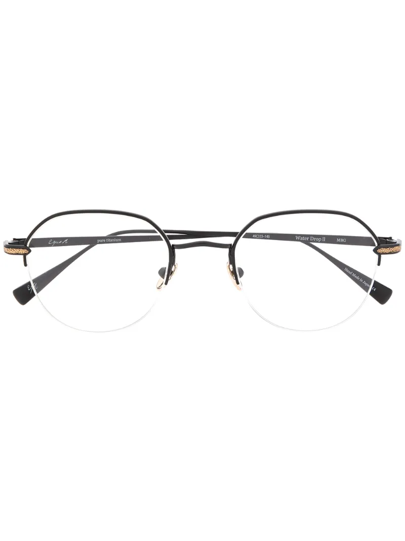 Eque.m Water Drop Round Frame Glasses In Black