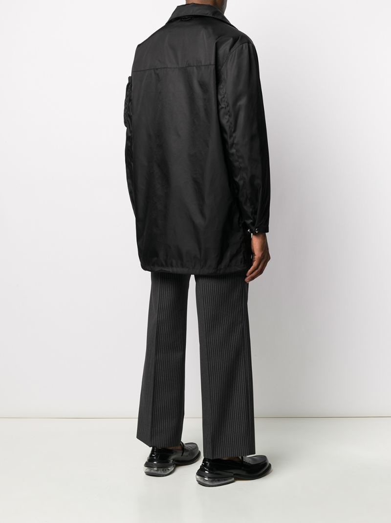 Shop Prada Pocket Detail Raincoat In Black