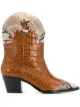 Image 1 of Paris Texas embossed-effect panelled ankle boots