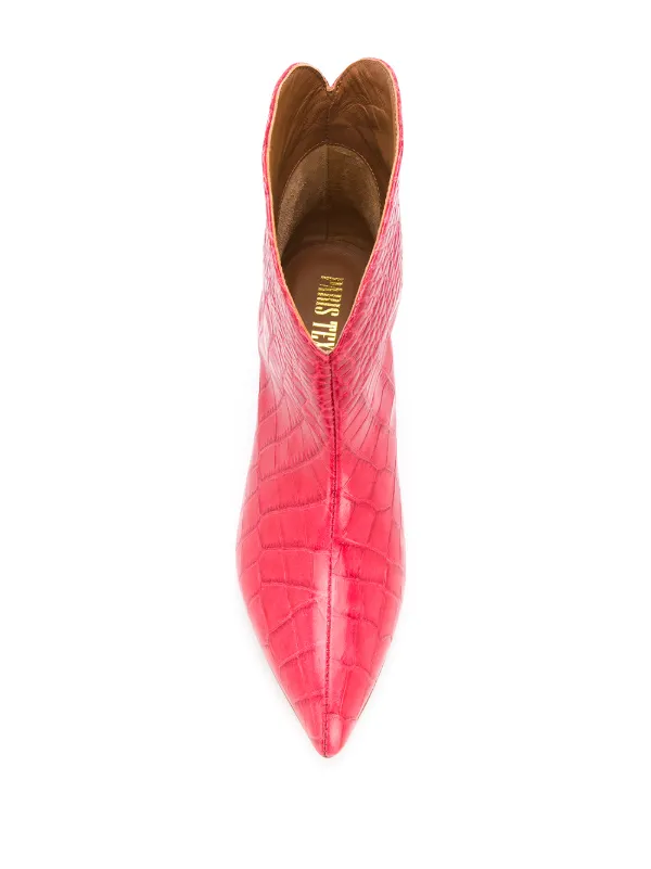pink kitten heel ankle boots