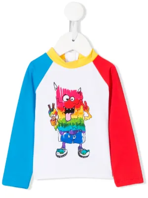 Stella McCartney Kids كنزة بطبعة وحش وألوان قوس قزح