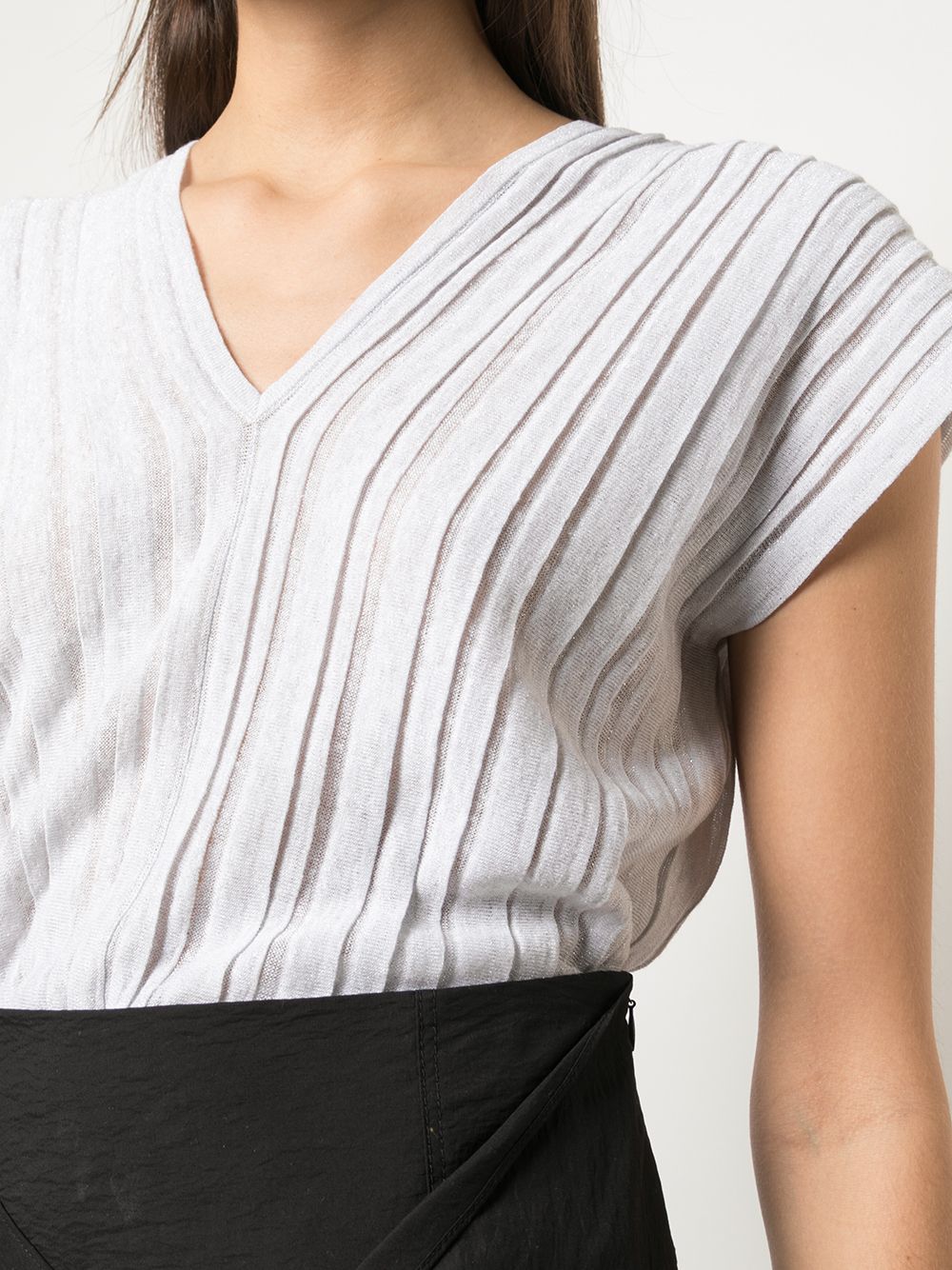 pleated knit top