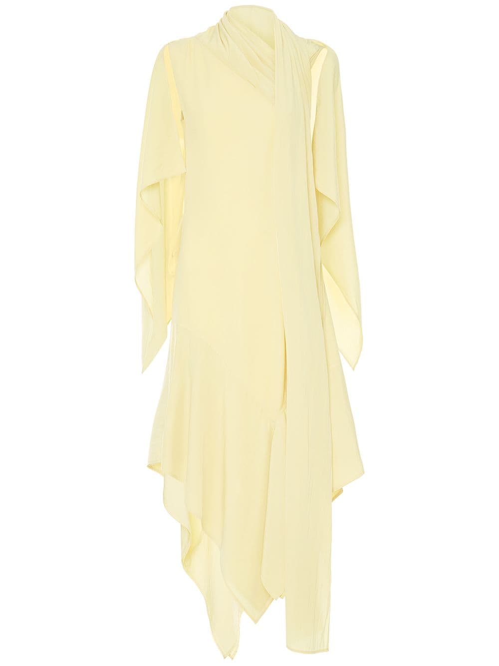 Shop Jw Anderson Draped Asymmetric Dress In Neutrals