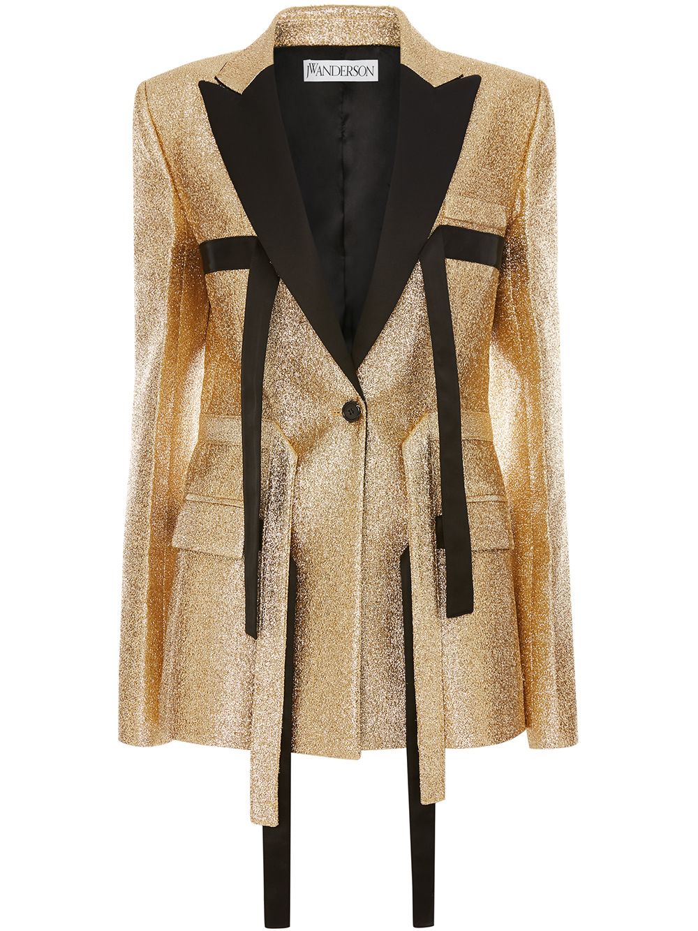 Shop Jw Anderson Strap-detail Tailored Blazer In Gold