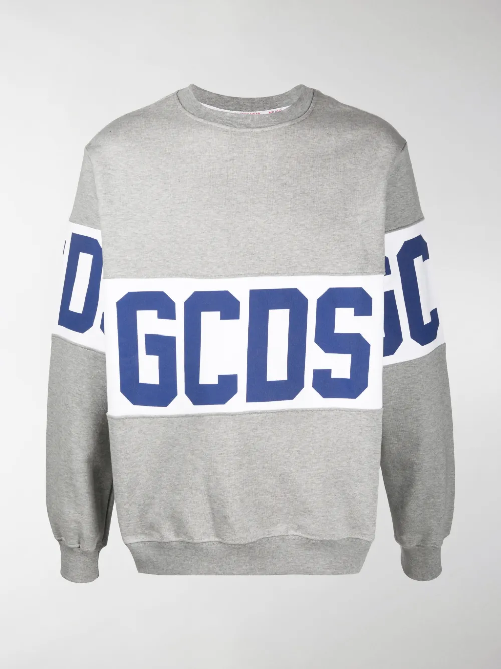 Gcds Cotton Crew-neck Sweatshirt In Grey
