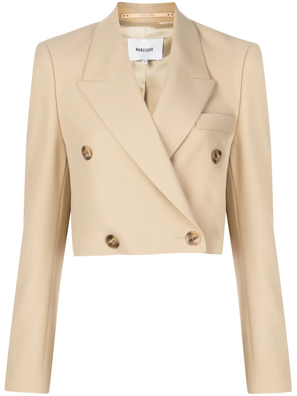 NANUSHKA CROPPED DOUBLE BUTTONED BLAZER