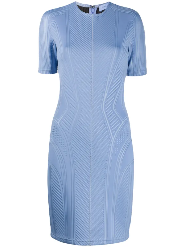 mugler blue dress