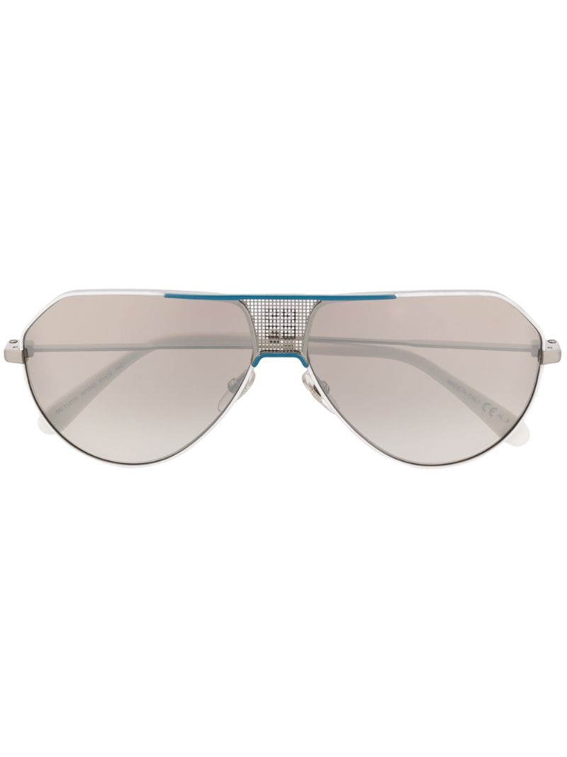 Givenchy Bridge-logo Aviator Sunglasses In White