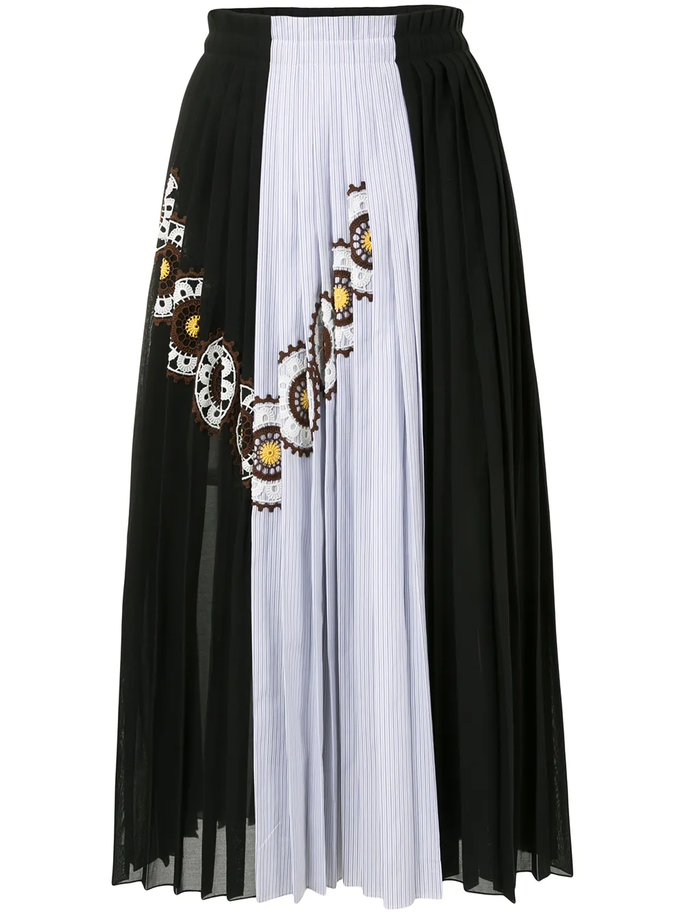 Image 1 of Jil Sander crochet-detail pleated skirt