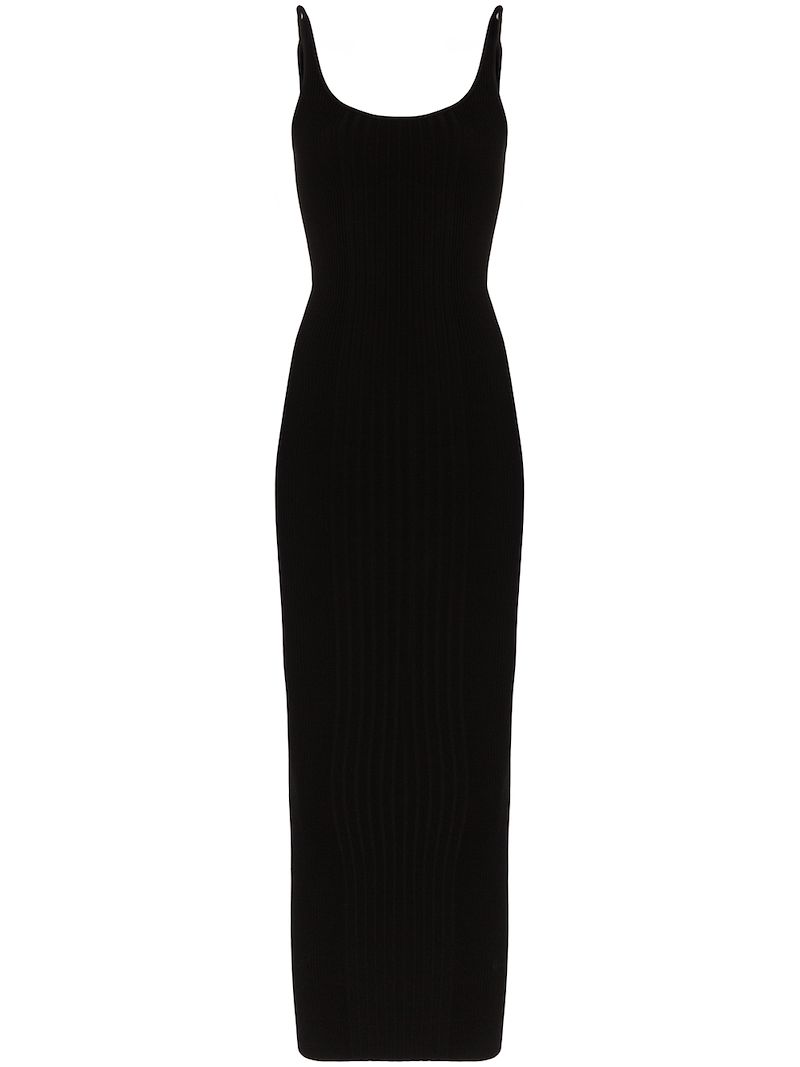 PACO RABANNE RIBBED-KNIT MAXI DRESS