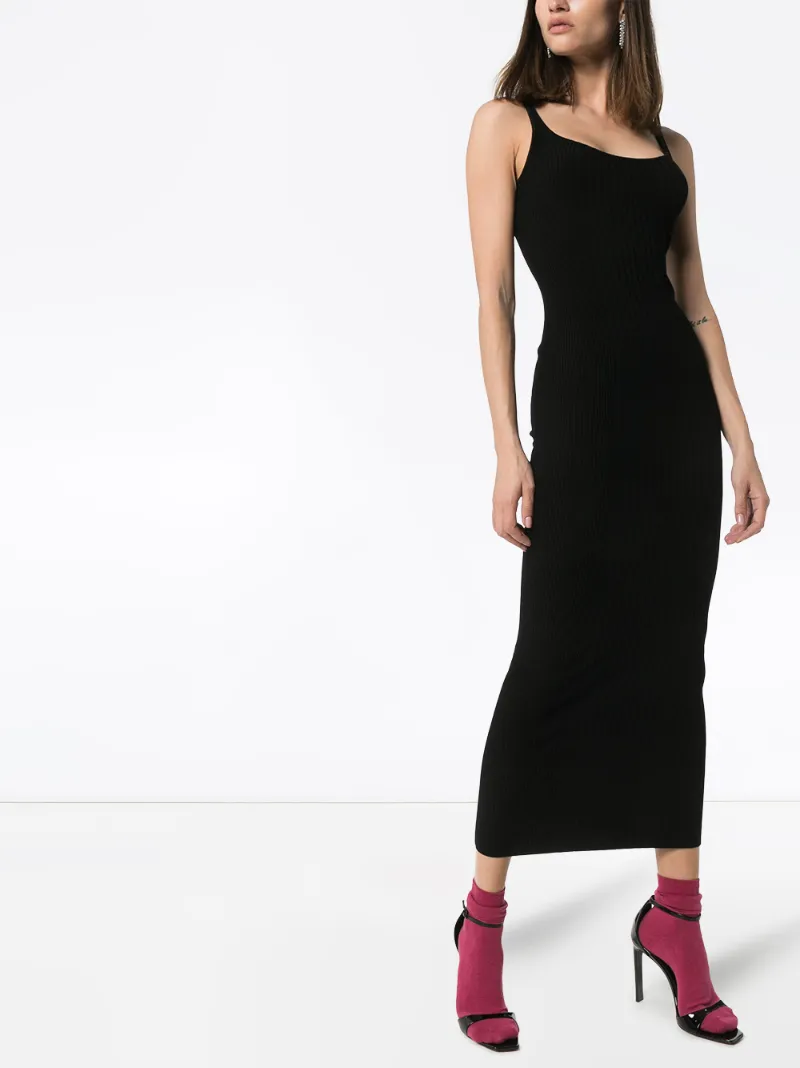 PACO RABANNE RIBBED-KNIT MAXI DRESS