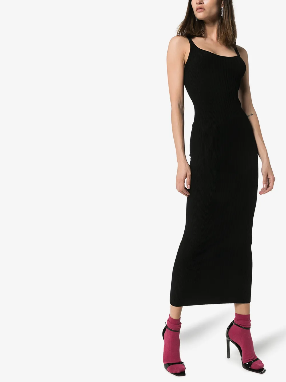 PACO RABANNE FITTED JERSEY MAXI DRESS,20EMRO040ML002714954190