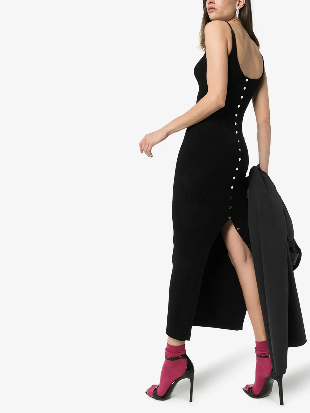 PACO RABANNE FITTED JERSEY MAXI DRESS,20EMRO040ML002714954190