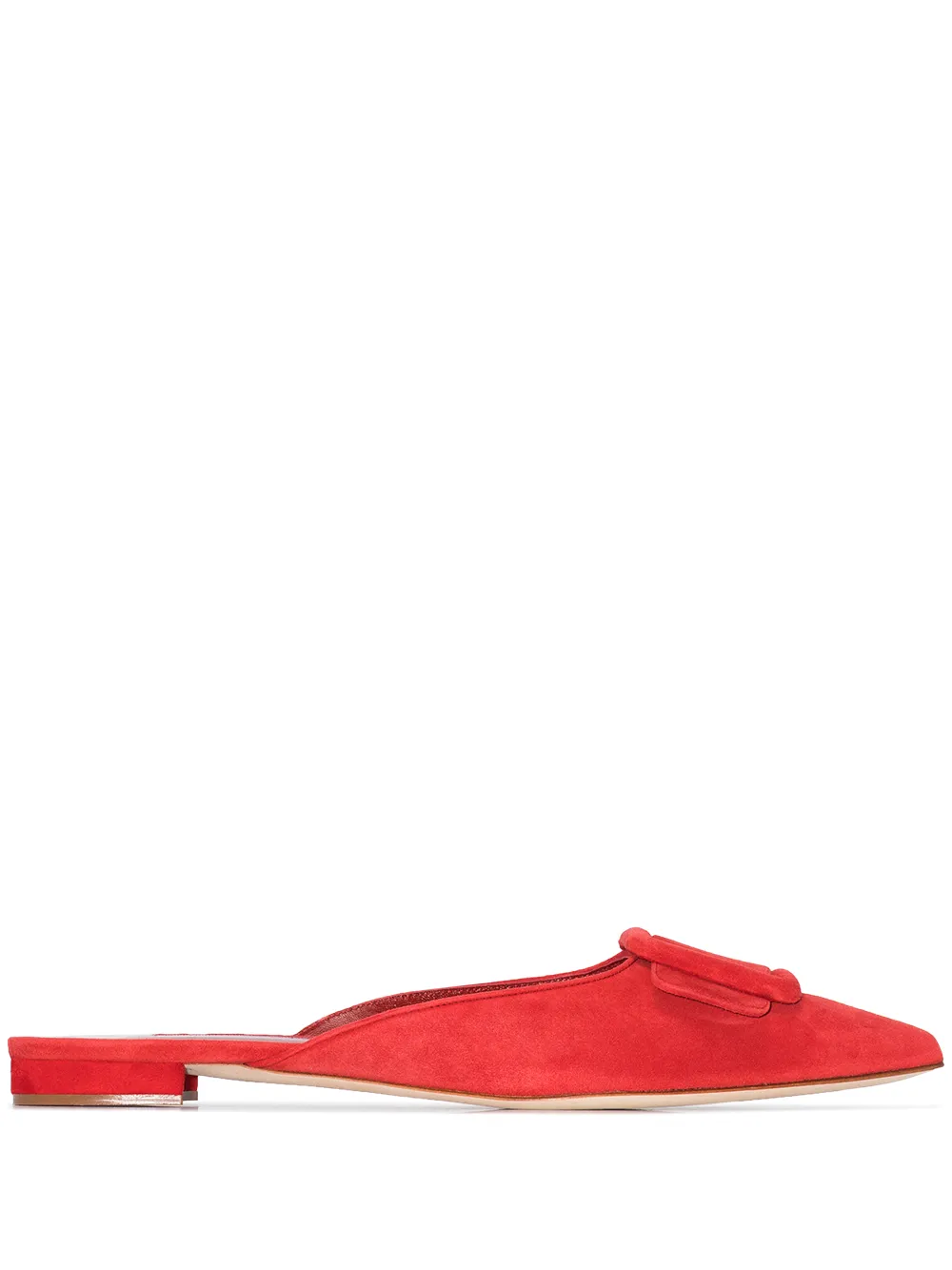 red flat mules